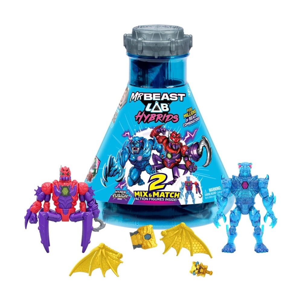 2pc MrBeast Lab Hybrids W2 Kids Action Figure Toy Multi Set 5y+ Assorted