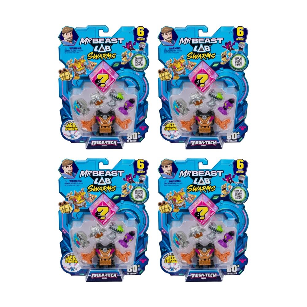 4x 6pc MrBeast Lab Swarms S5 Mega Tech Kids 5y+ Assorted