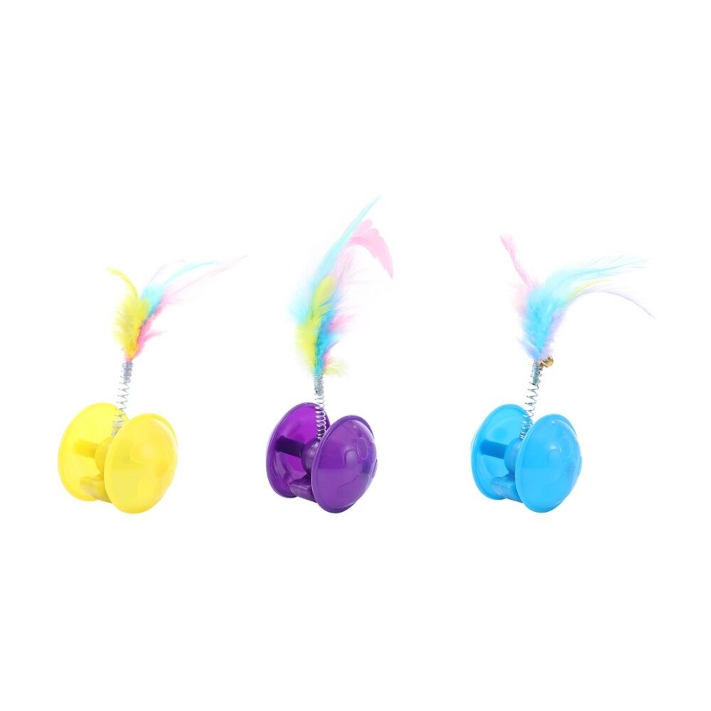 6x Paws And Claws Crazy Rolling Engaging Cat Play Toy 10x4cm Assorted