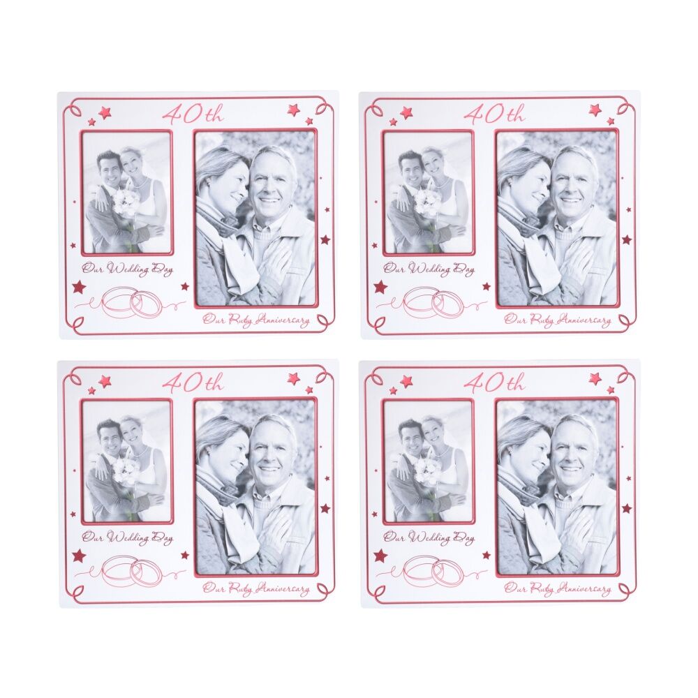 4PK Gibson Gifts 40th Annivers Collage Frame R Home Decor Photo Frames