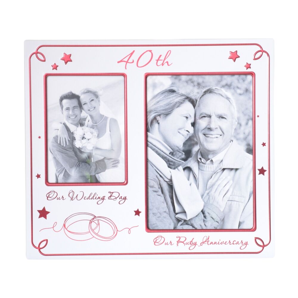 4PK Gibson Gifts 40th Annivers Collage Frame R Home Decor Photo Frames