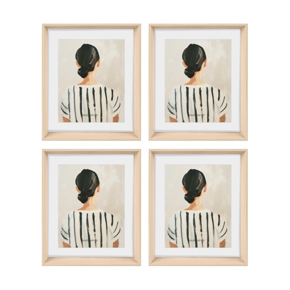 4PK Gibson Gifts Natural Ash Photo Frame 8x10 Home Decor Frames Rectangular
