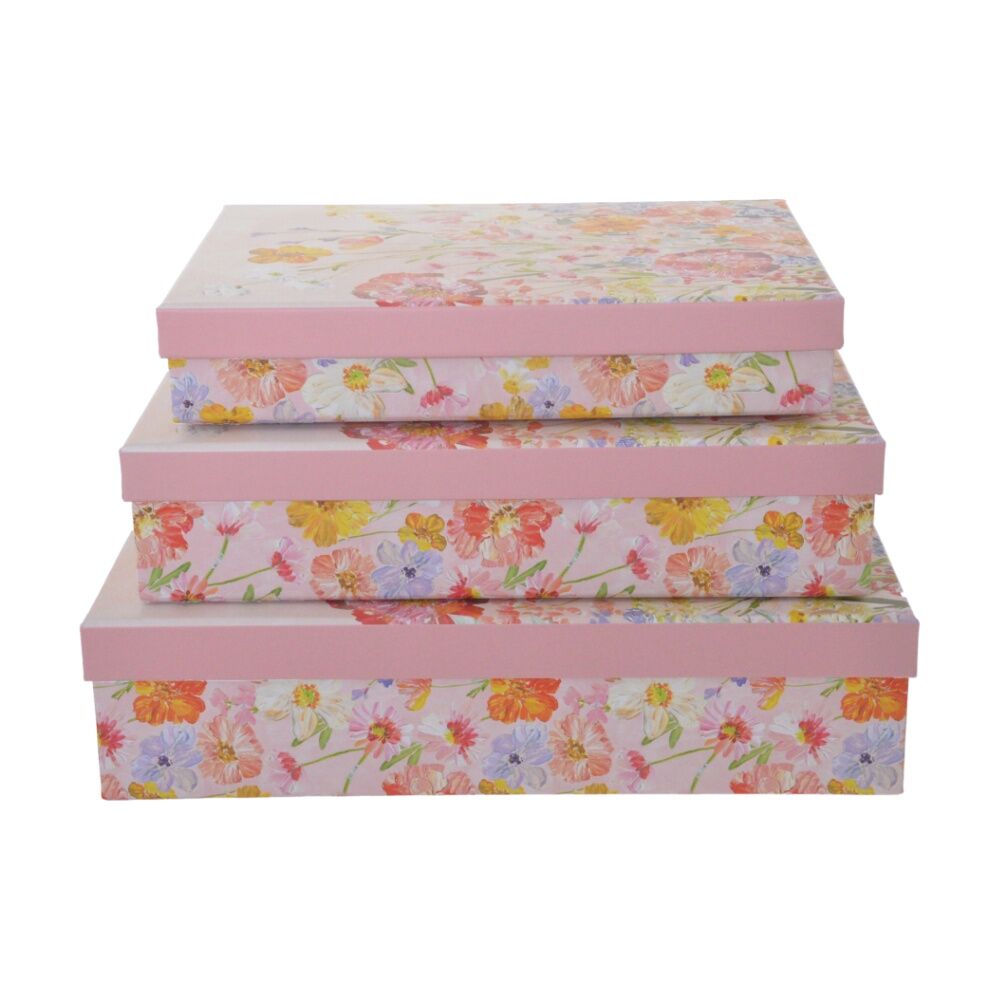 3pc Gibson Gifts Saffron Nested Rectangular Boxes Giftbox Party Supplies