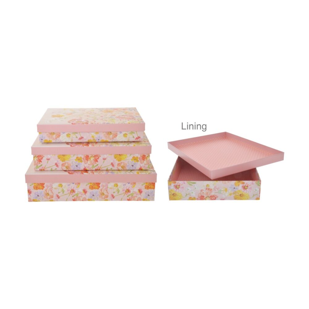 3pc Gibson Gifts Saffron Nested Rectangular Boxes Giftbox Party Supplies