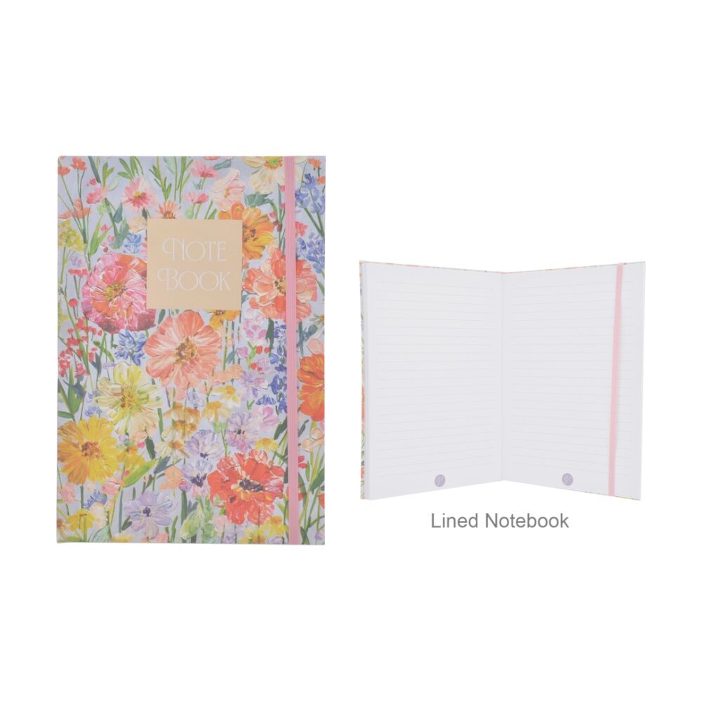 6PK Gibson Gifts Saffron A5 Notebook Stationery Diary Floral Theme