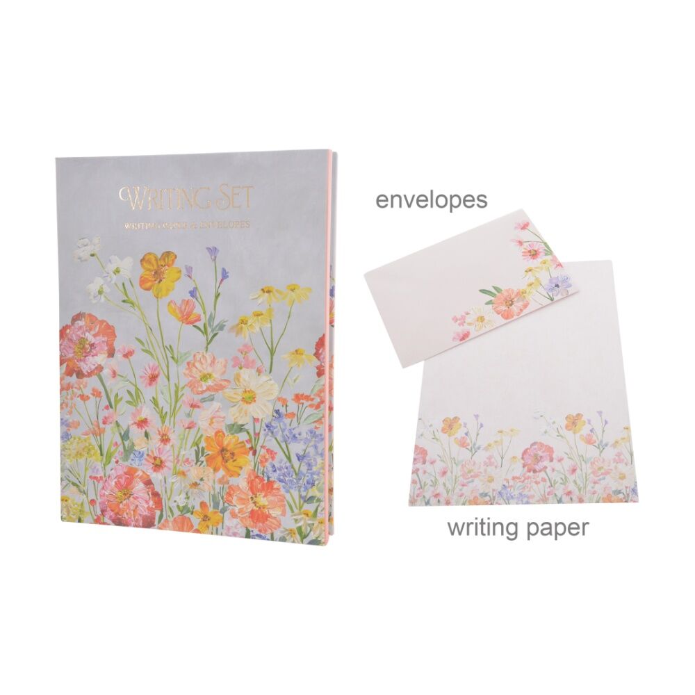 2PK Gibson Gifts Saffron Writing Set Stationery Instruments Floral