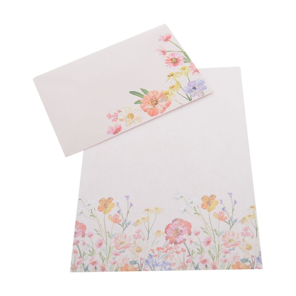 2PK Gibson Gifts Saffron Writing Set Stationery Instruments Floral