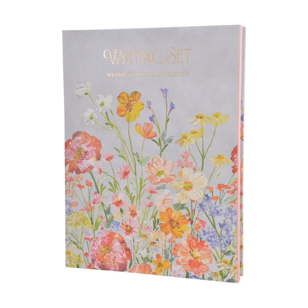 2PK Gibson Gifts Saffron Writing Set Stationery Instruments Floral