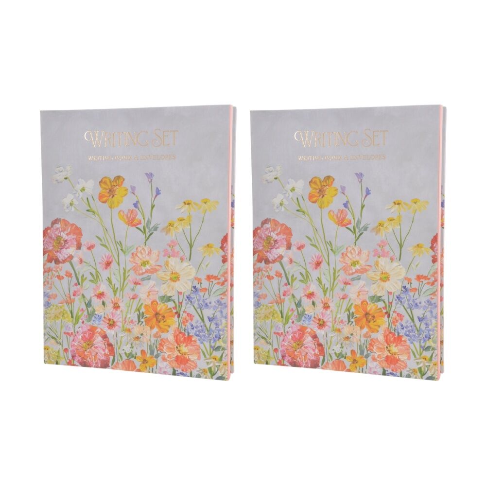 2PK Gibson Gifts Saffron Writing Set Stationery Instruments Floral