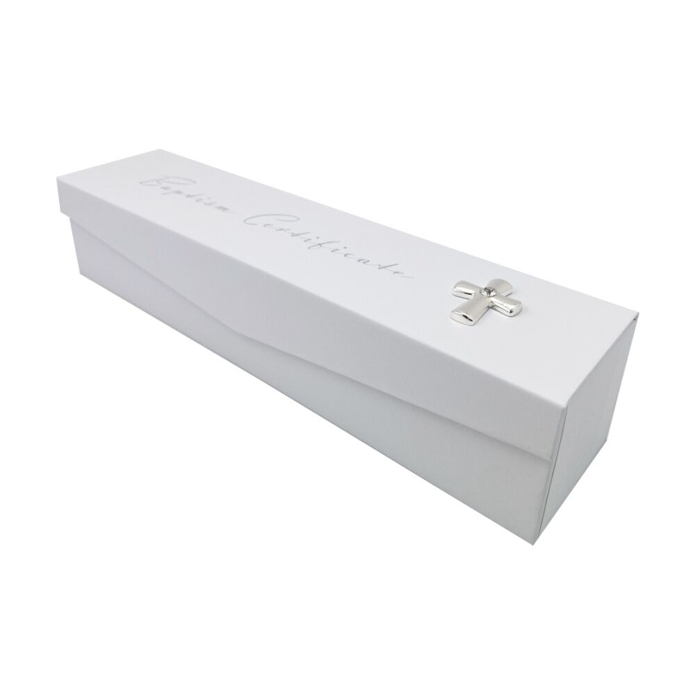 2PK Gibson Gifts Baptism Certificate Elegant Box Memory Keepsake White