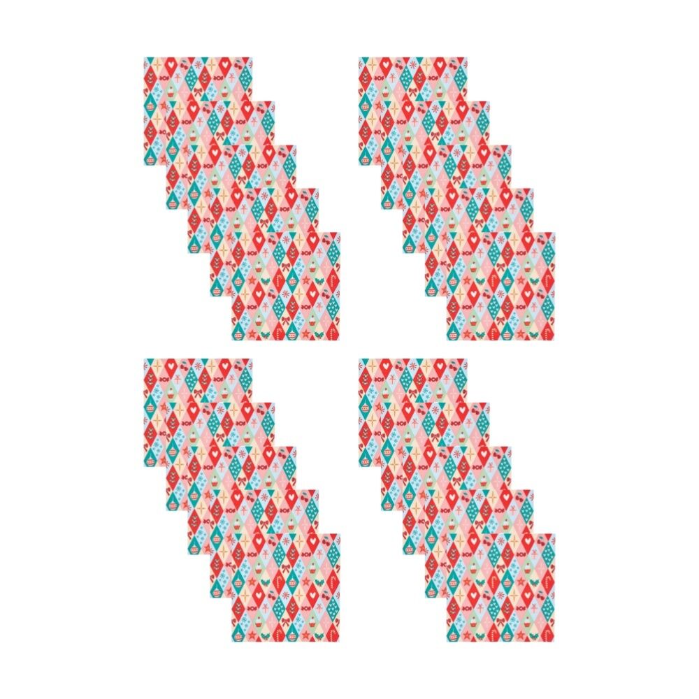 8x 20pc Annabel Trends Multicoloured Paper Napkins Christmas Harlequin 23.5x33cm
