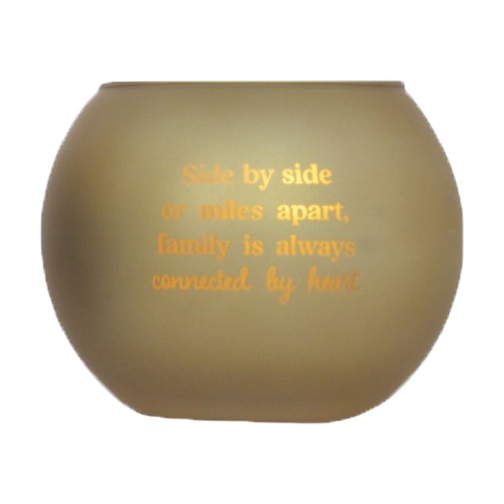 4PK Love & Light Family Tea Soy Candle Holder Home Decoration Gift Gold Glass