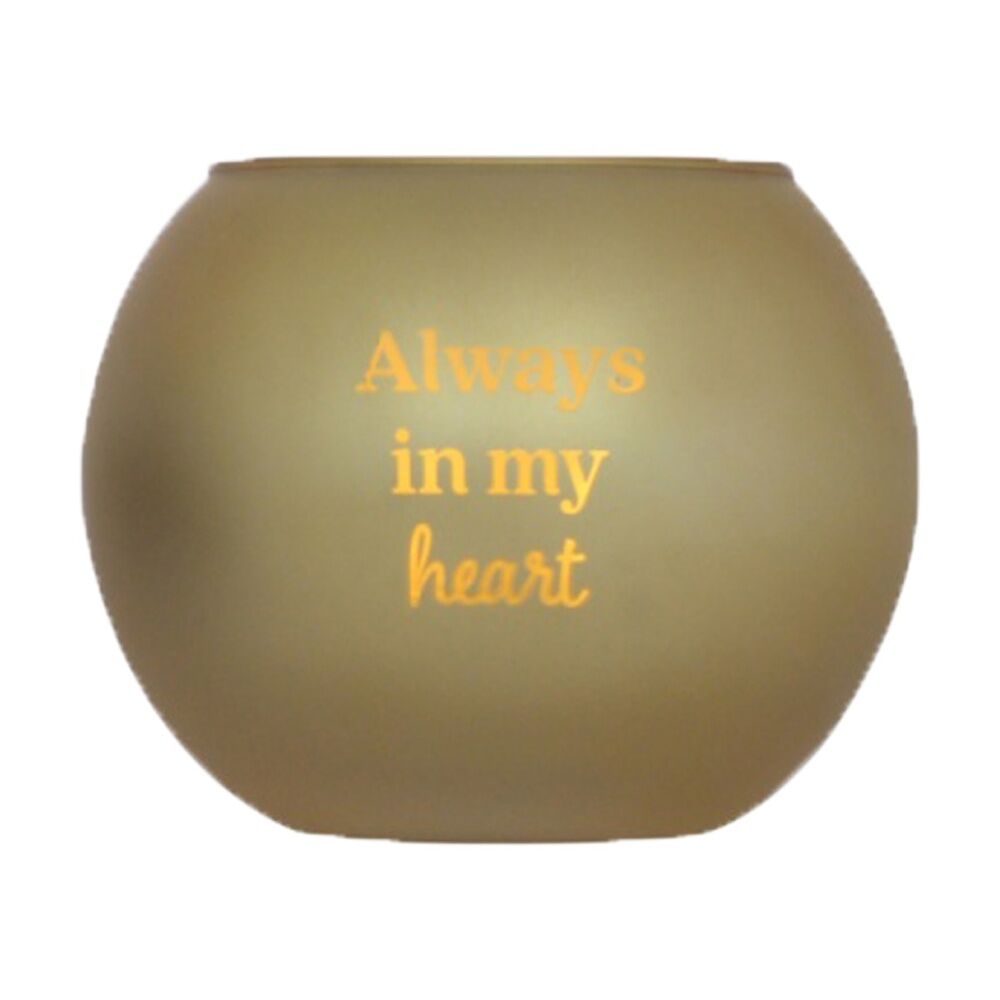 2PK Love & Light Rememberance Memorial Tea Soy Candle Holder Gold Glass