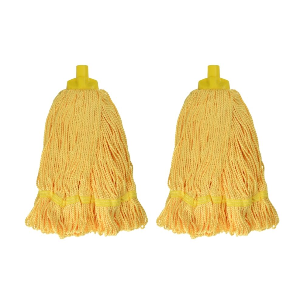 2PK Edco Pro-Lite Enduro Microfibre Round Skirt Shape Mop Yellow 350g