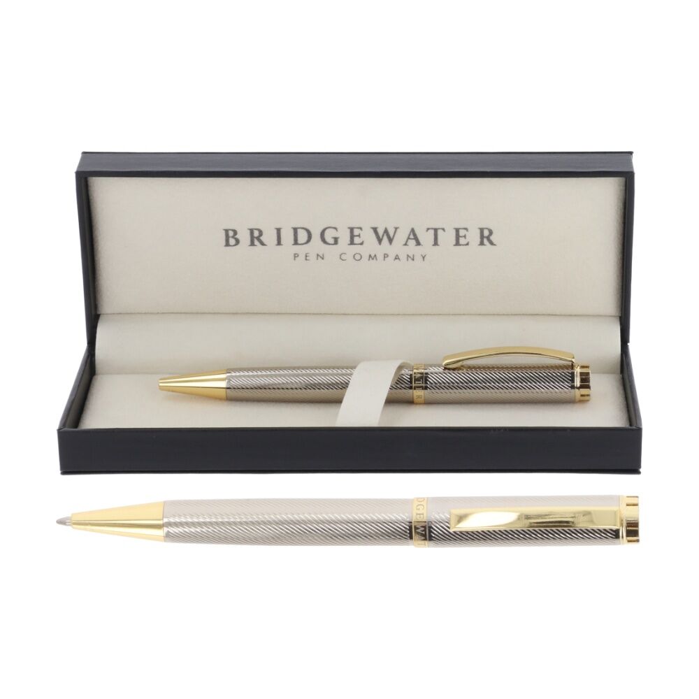 Bridgewater Pen Company Textured 3 Piece Assorted Silver Gold Black Set