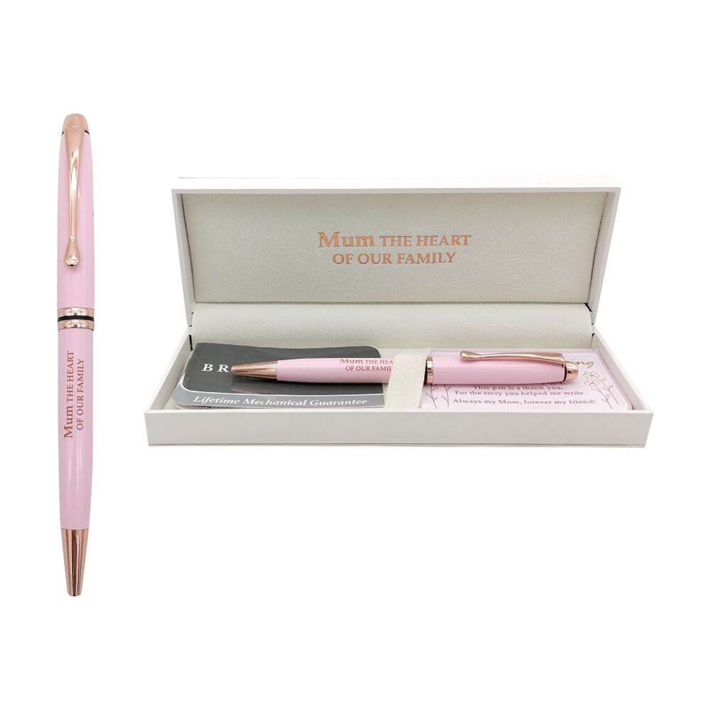 Bridgewater Pen Company Mum Sentiment Ballpen Pink Rose Gold Lacquer