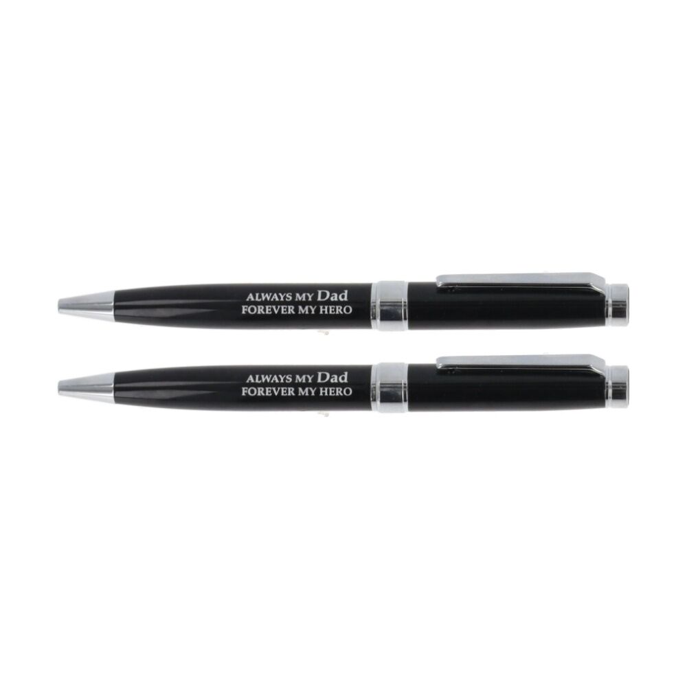 2PK Bridgewater Pen Company Dad Sentiment Writing Ballpen Black Silver Engraved