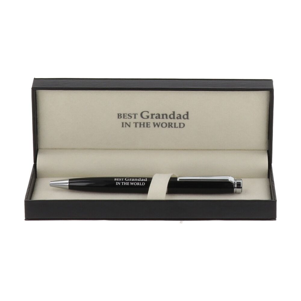 2PK Bridgewater Pen Company Grandad Sentiment Ballpen Black Silver Engraved
