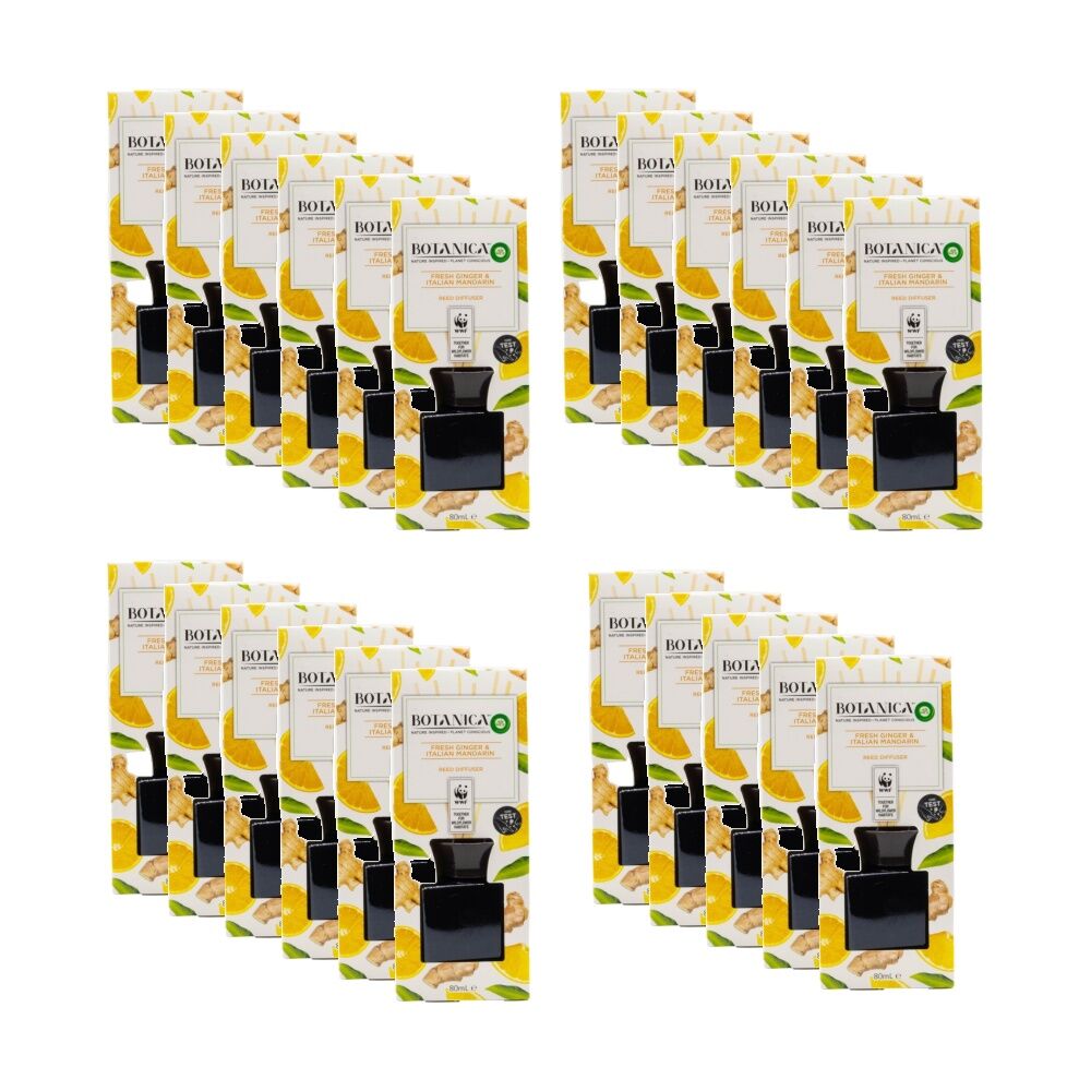 23PK Air Wick Botanica Reed Diffuser 80ml Fresh Ginger & Italian Mandarin