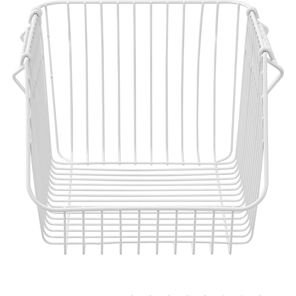 4x Boxsweden Toska Wire Durable Stacking Basket Storage 30x29x21.5cm White