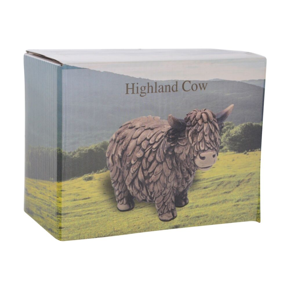 Gibson Gifts Hughie Highland Cow Small Figurine Brown Polyresin