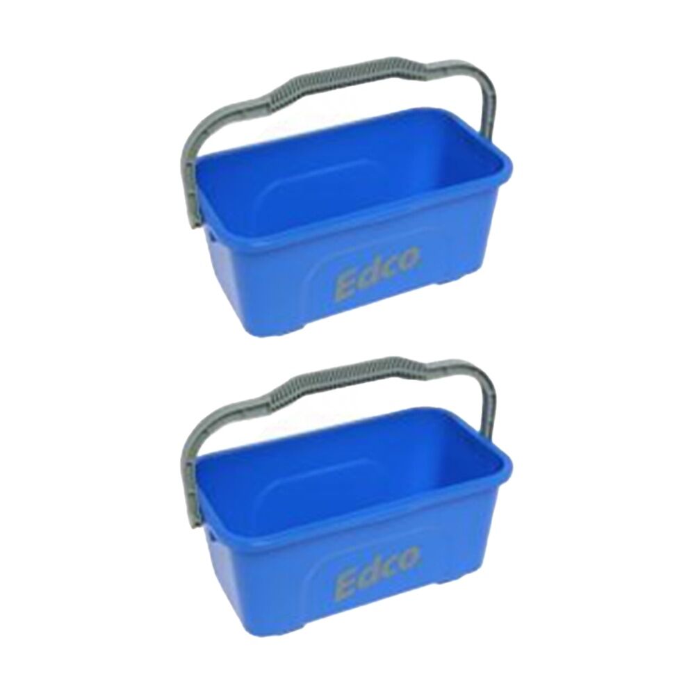 2PK Edco All-Purpose Mop and Squeegee Bucket W/ Durable Handle Blue 11L