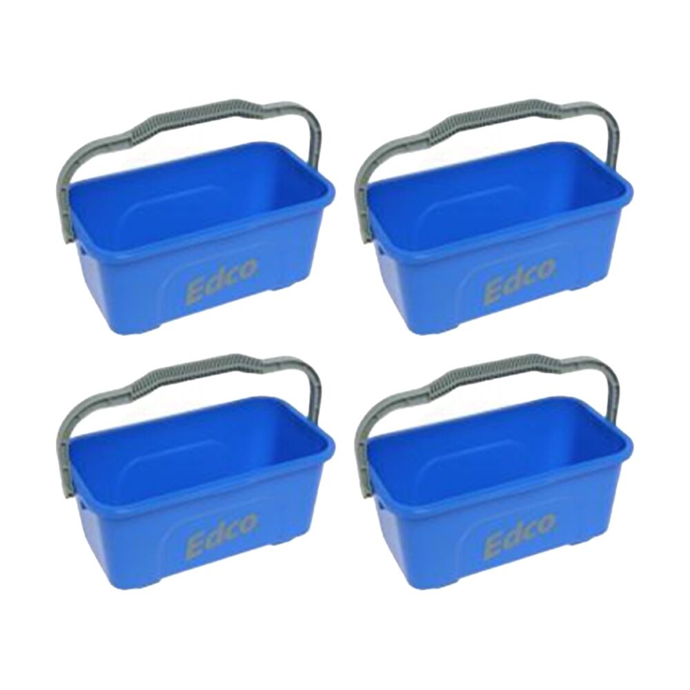 4PK Edco All-Purpose Mop and Squeegee Bucket W/ Durable Handle Blue 11L