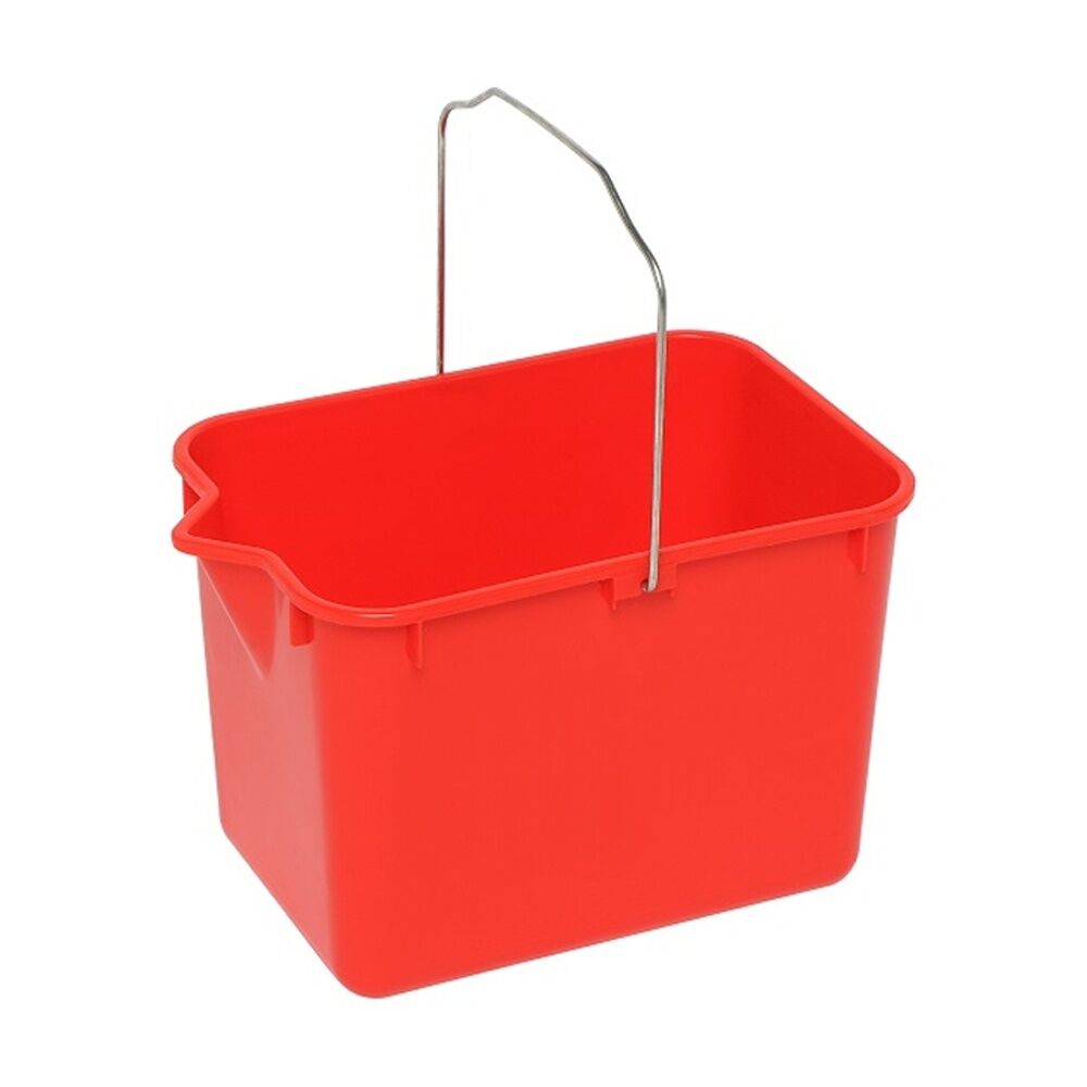 4PK Edco General Purpose Squeeze Mop Bucket With Strong Handles Red 9L