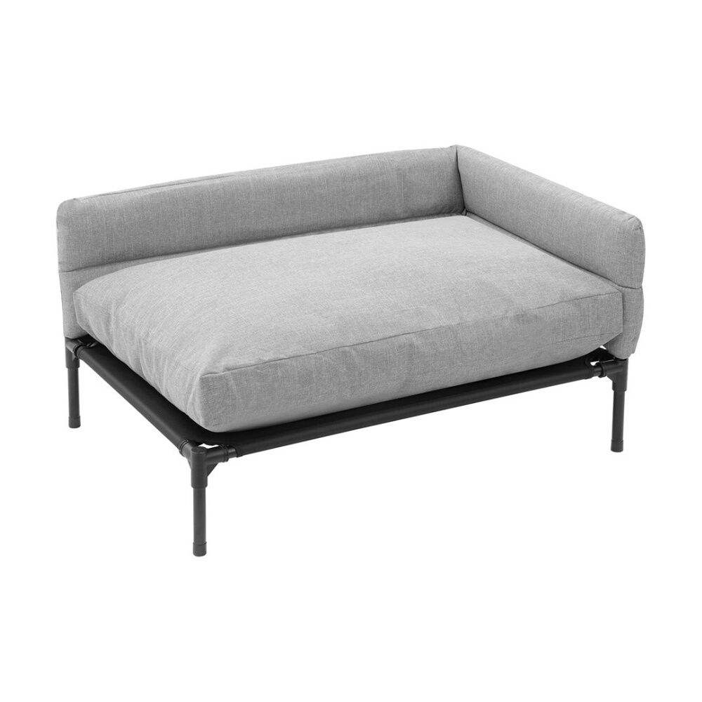2x Paws And Claws Elevated Sofa Pet Dog Bed 93.5x63x48cm Linen Grey Large