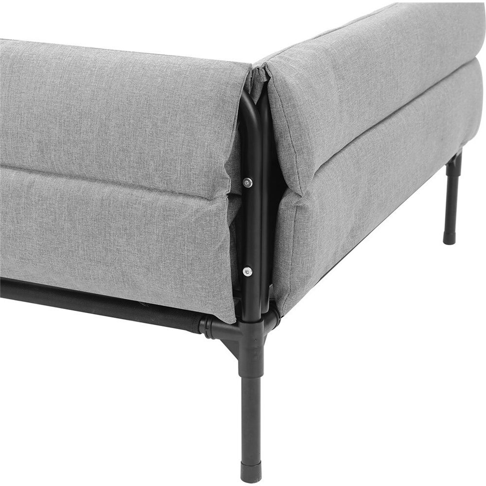 2x Paws And Claws Elevated Sofa Pet Dog Bed 93.5x63x48cm Linen Grey Large