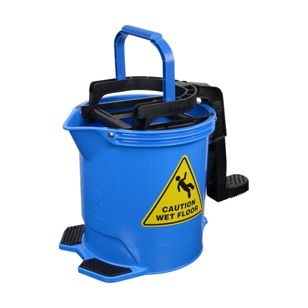 Edco Enduro Nylon Wringer Bucket Mkii W/ Twin Foot Pedals Blue 15L