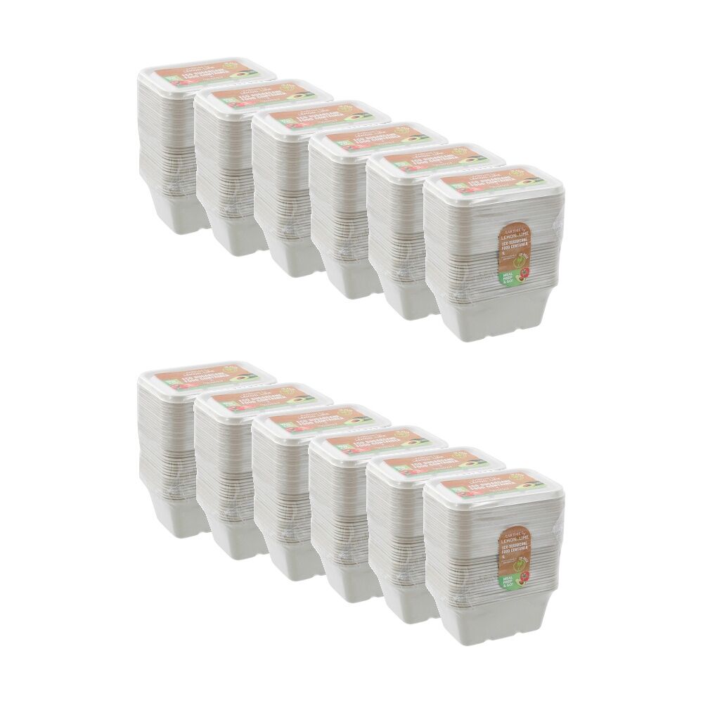 12x Lemon And Lime Eco Sugarcane Food Container Set 1L Capacity Assorted