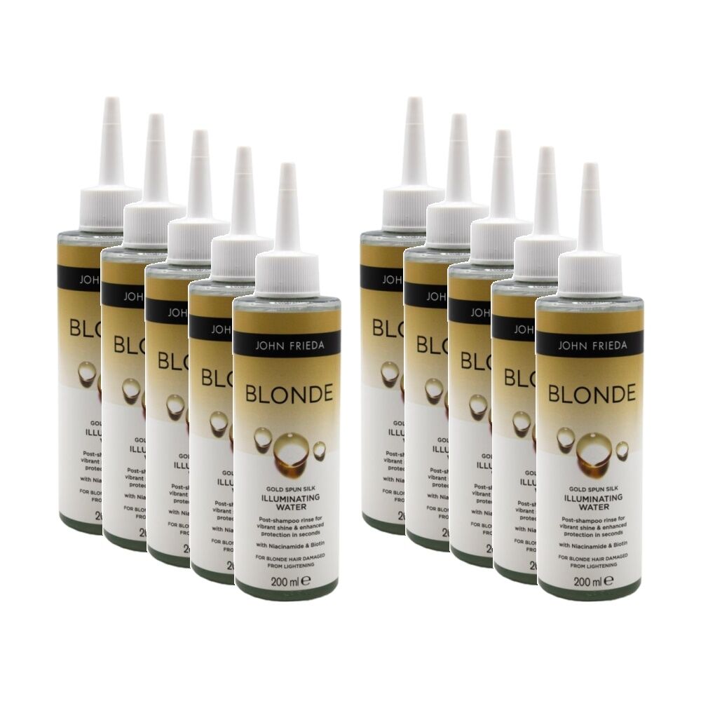 10PK John Frieda Illuminating Water Blonde Gold Spun Silk Post Shampoo R 200mL