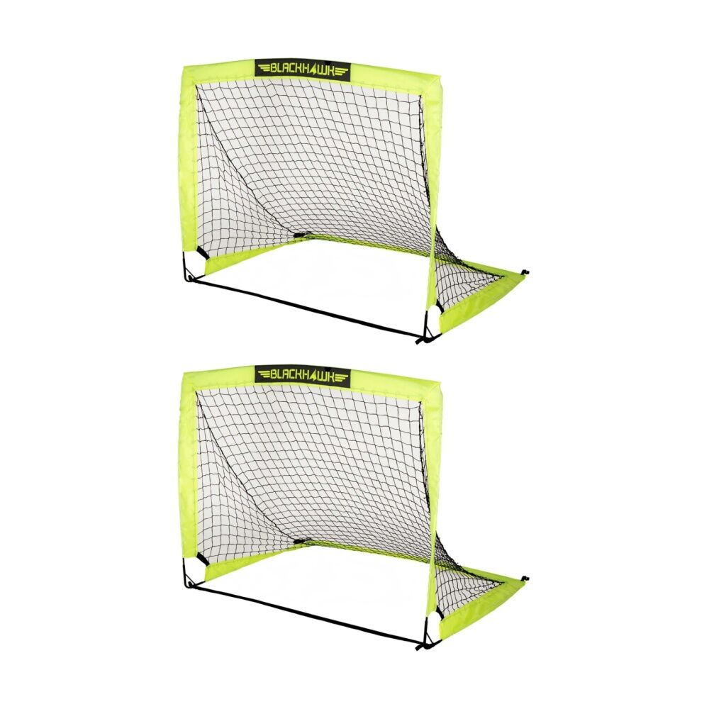 2PK Franklin Blackhawk Fiberglass Portable Kids Soccer Goal Neon Yellow 1.2x0.9m