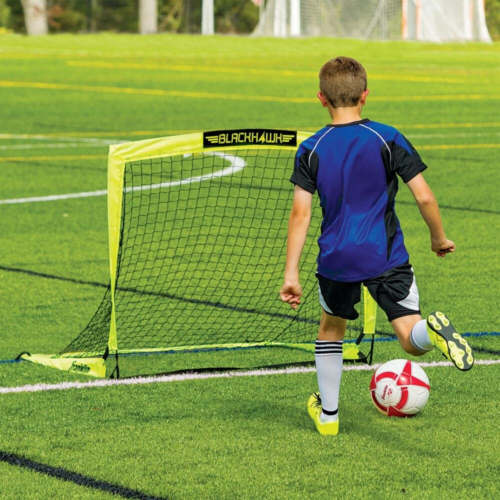 2PK Franklin Blackhawk Fiberglass Portable Kids Soccer Goal Neon Yellow 1.2x0.9m