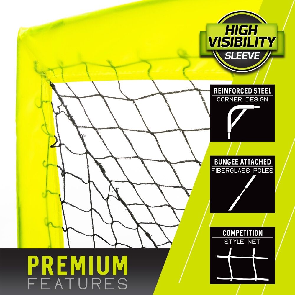 2PK Franklin Blackhawk Fiberglass Portable Kids Soccer Goal Neon Yellow 1.2x0.9m