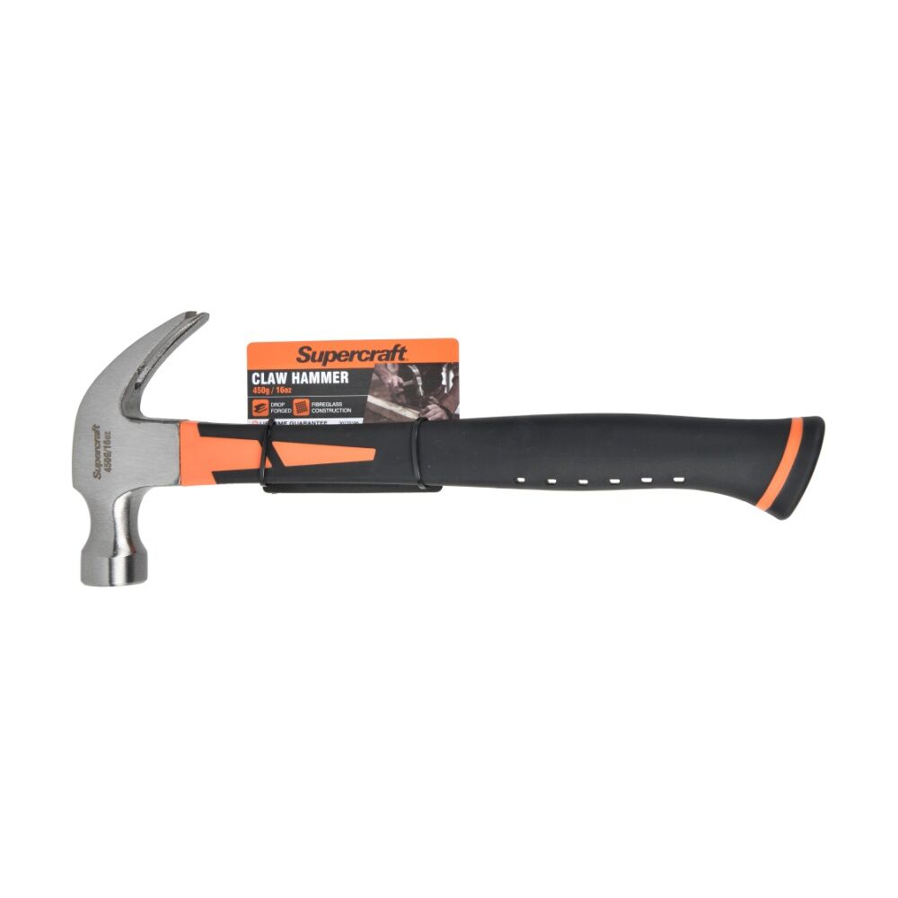 Supercraft Claw Hammer DIY/Carpentry Tool W/ Fibreglass Handle 450g