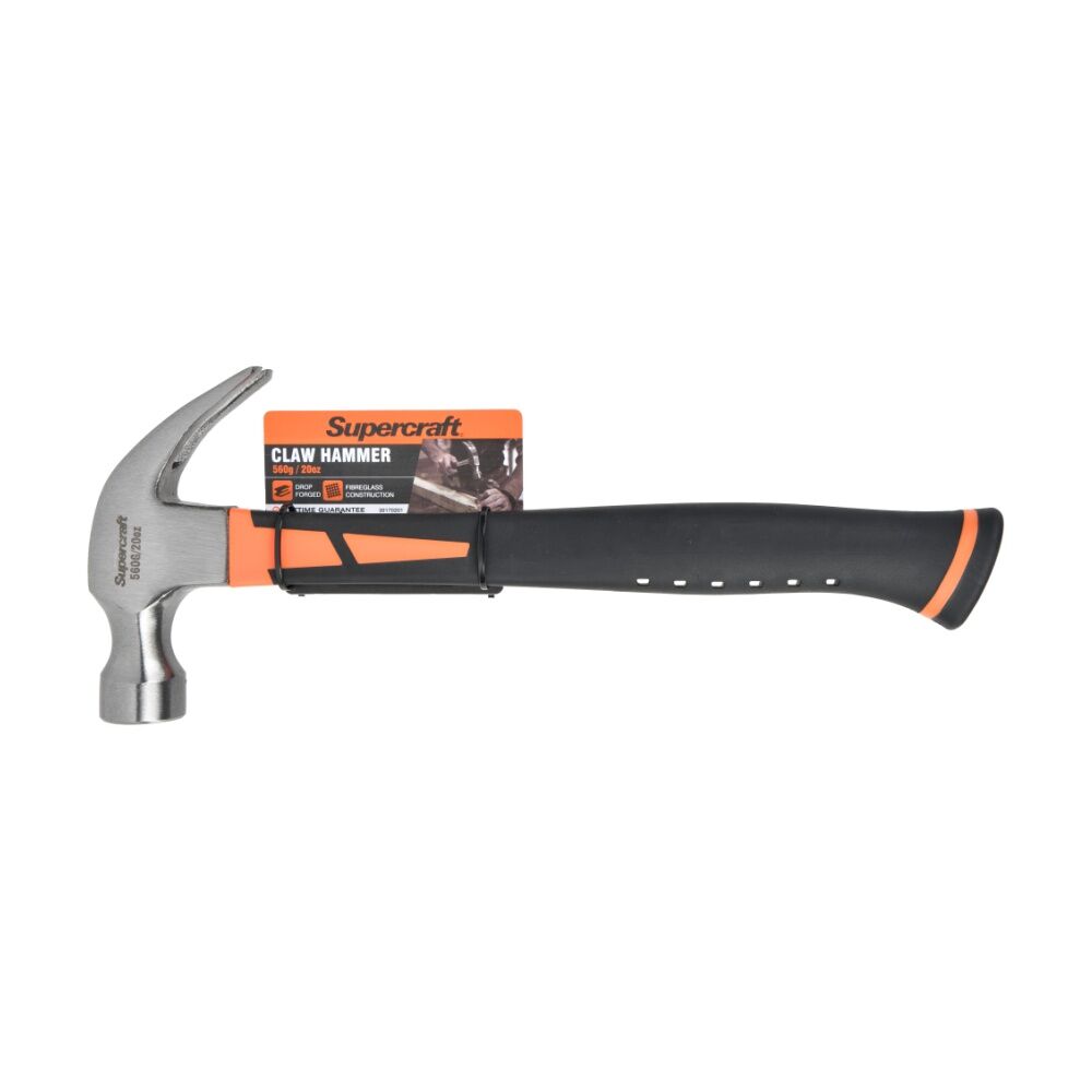 Supercraft Claw Hammer DIY/Carpentry Tool W/ Fibreglass Handle 560g