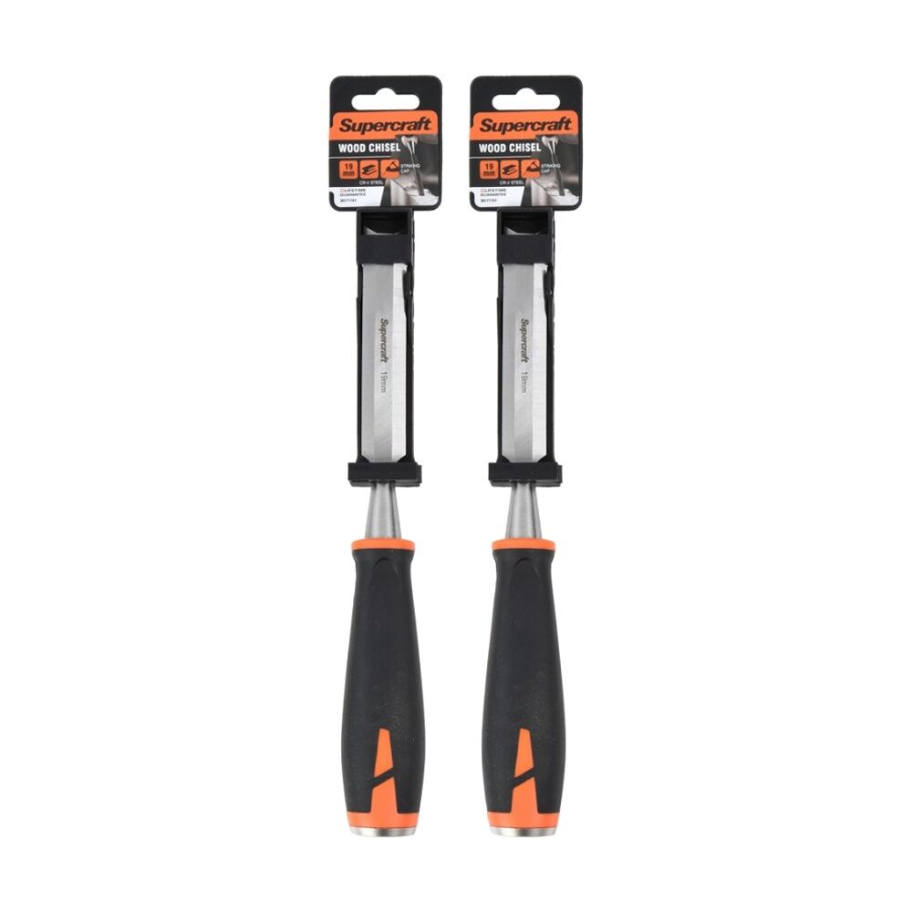 2PK Supercraft Half Tang Wood Chisel DIY Tool W/ Striking Cap 3/4 Inch/19mm