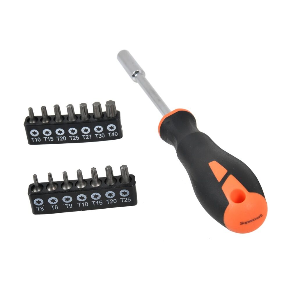 Supercraft 15-in-1 Torx Screwdriver & Bit DIY/Carpentry Tool Set Multi-sized