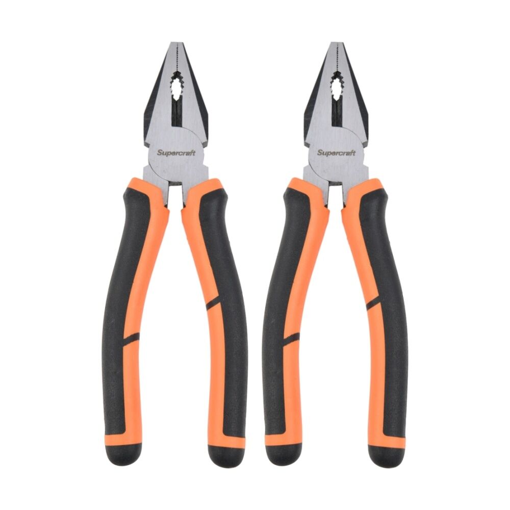 2PK Supercraft Combination Chrome Vanadium Steel Plier W/ Soft Grip Handle 160mm