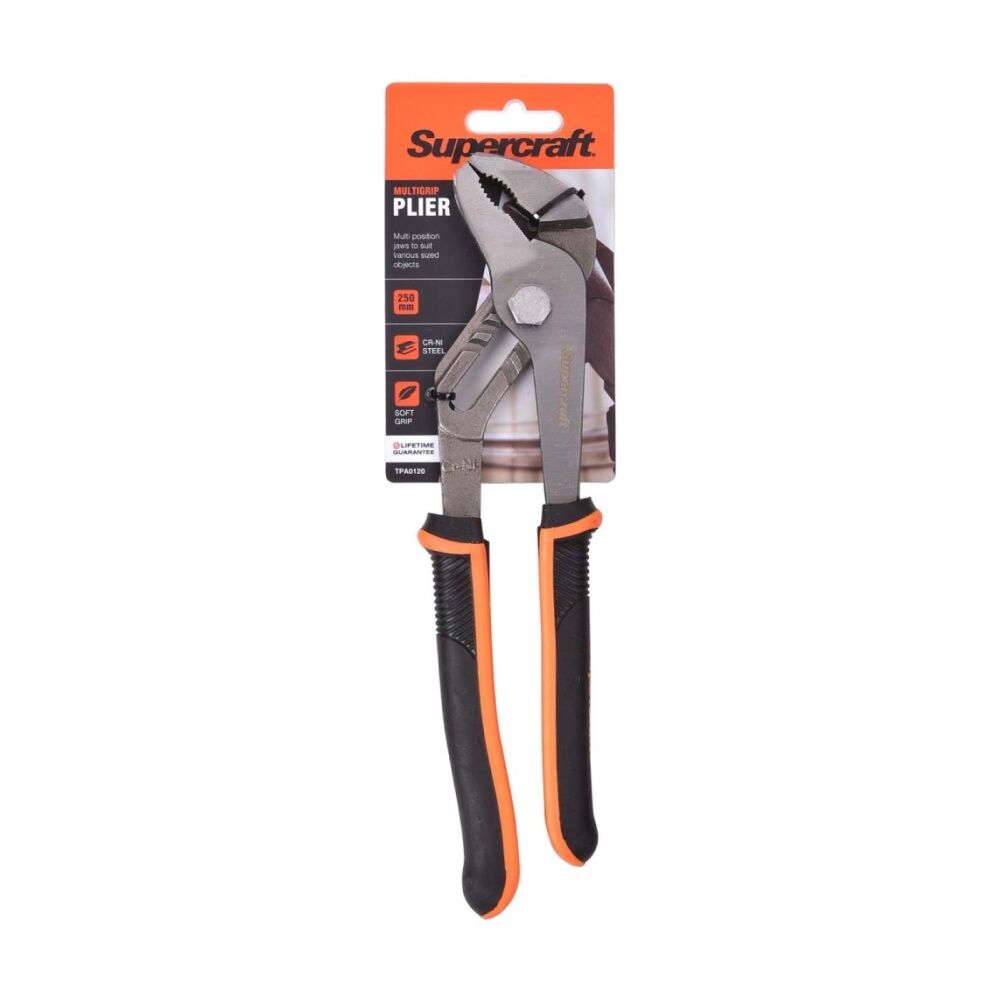 2PK Supercraft Multi Position Grip Chrome Vanadium Steel Plier W/ Soft 250mm
