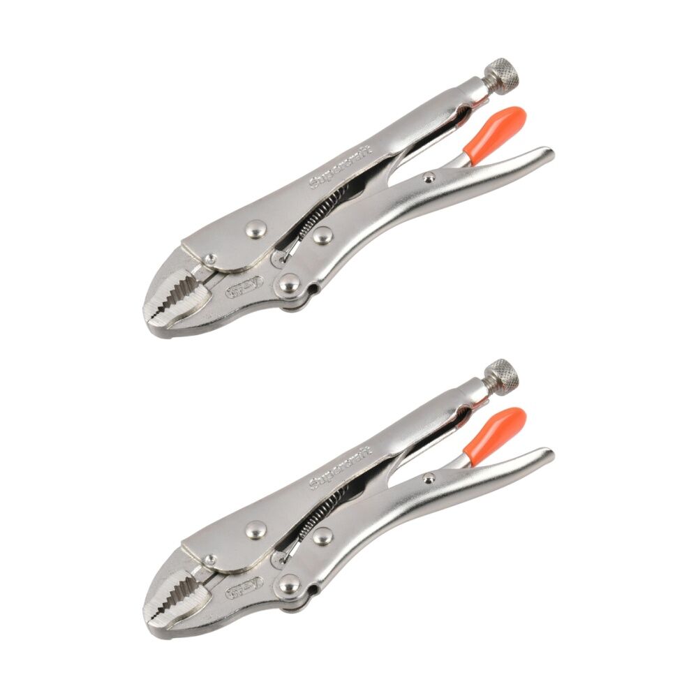 2PK Supercraft Locking Chrome Vanadium Steel Plier W/ Soft Grip Handle 180mm