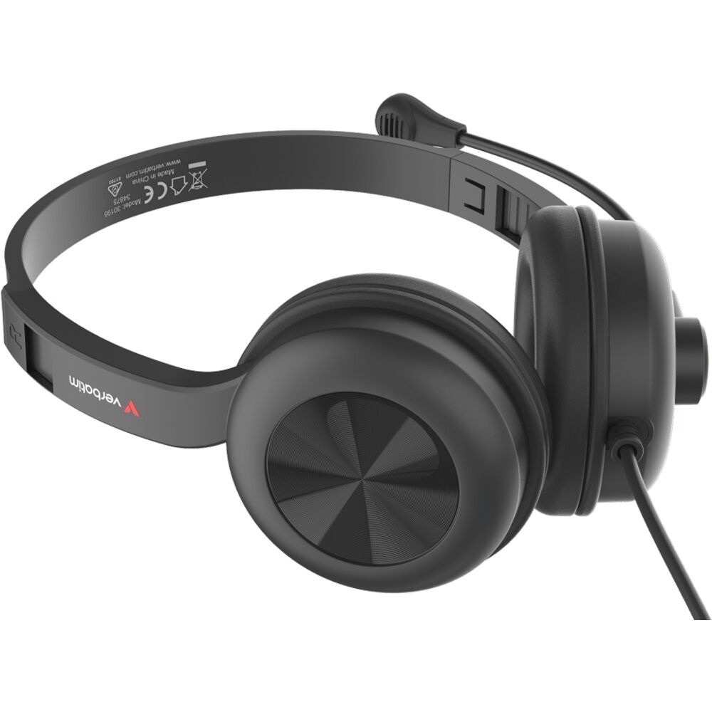 Verbatim Clarity Sound USB-C Wired Overear Headset W/ Microphone Black