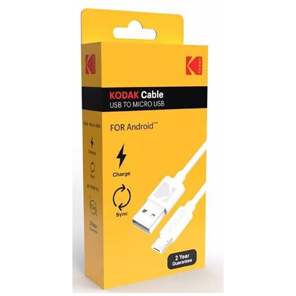 6PK Kodak Micro-USB Charging/Data Sync Cable Cord For Andriod Devices White