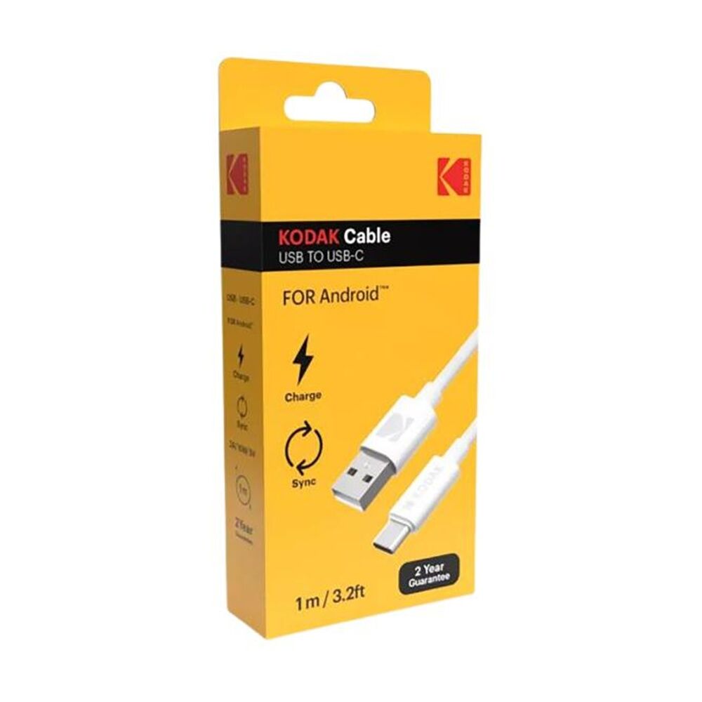 6PK Kodak USB-A-to-USB-C Device Charging/Data Sync Cable Cord 1m White