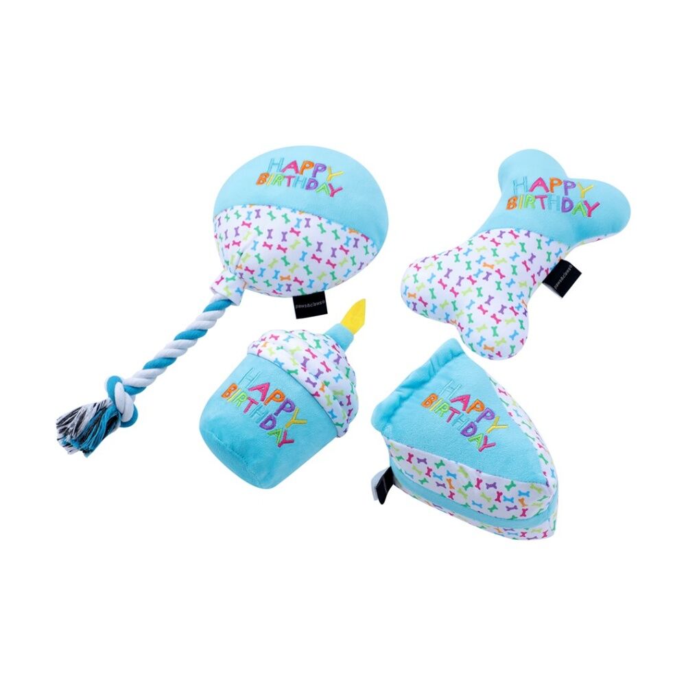 12x Paws And Claws Birthday Plush Dog Pet Play Toy 20-35x12x8cm Assorted