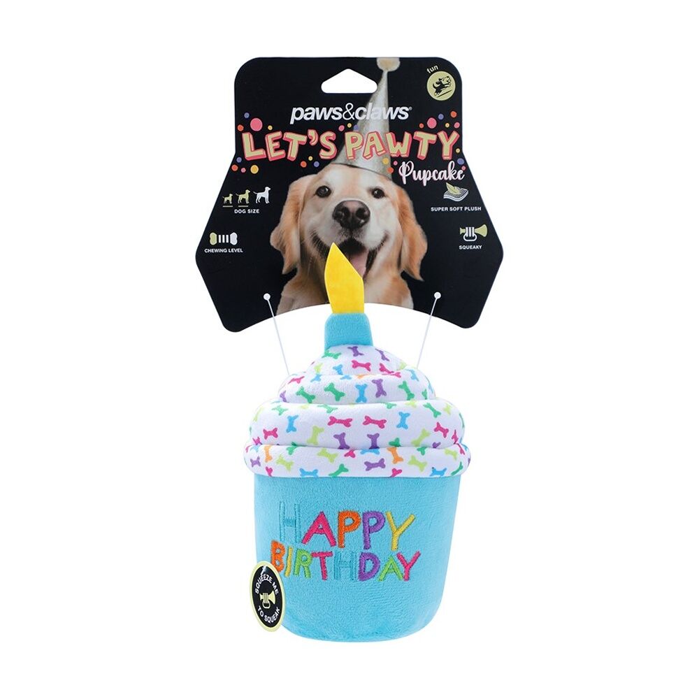 12x Paws And Claws Birthday Plush Dog Pet Play Toy 20-35x12x8cm Assorted