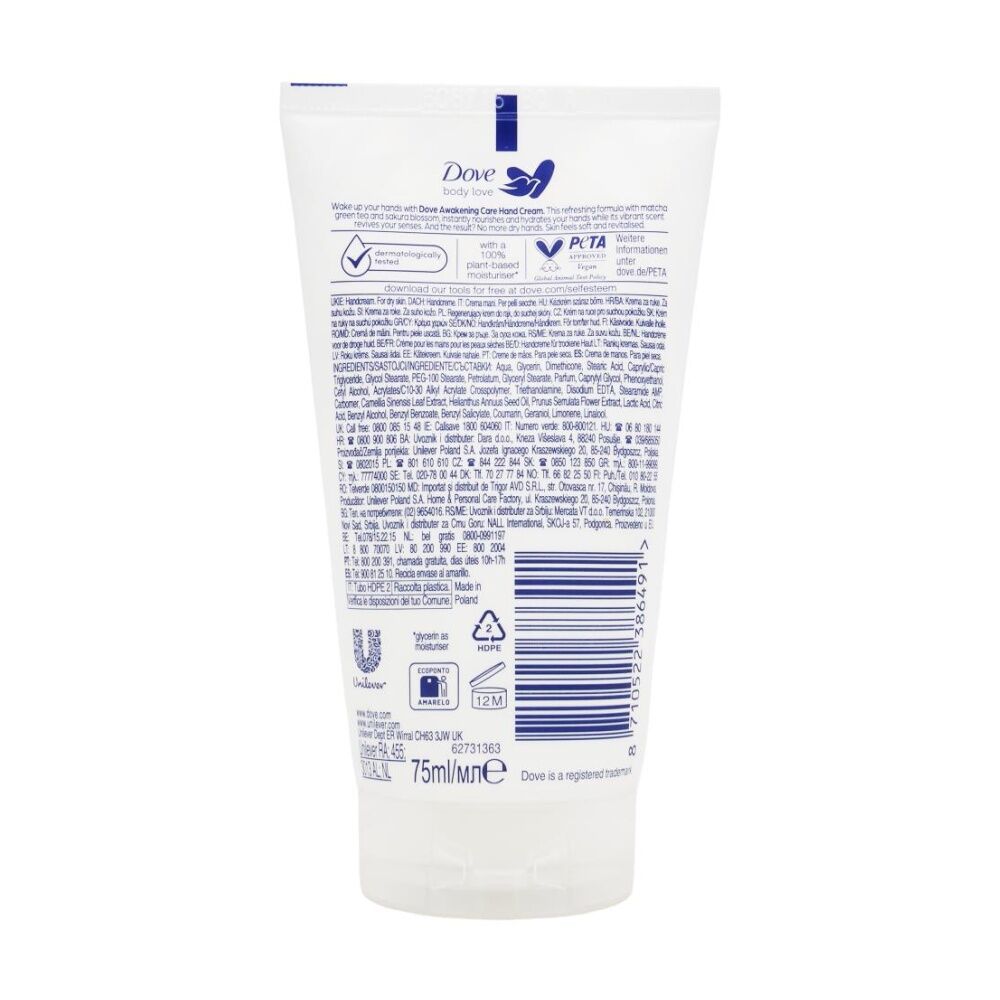 6PK Dove Body Love Awakening Care Hand Cream Matcha Green Tea Sakura 75mL