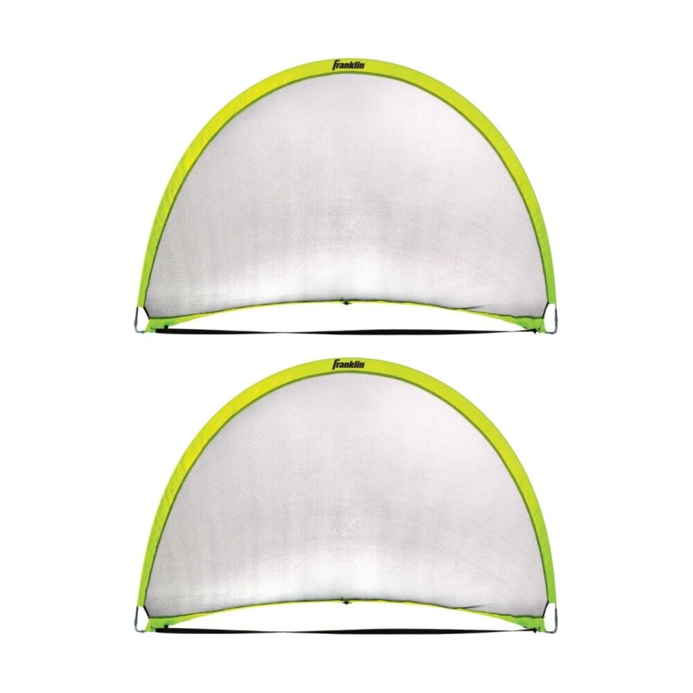 2PK Franklin Pop Up Dome Portable Kids Soccer Goal Neon Yellow 1.2x0.9m